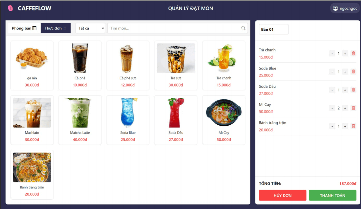 FLOW COFFEE - Hệ thống quản lý quán cà phê preview